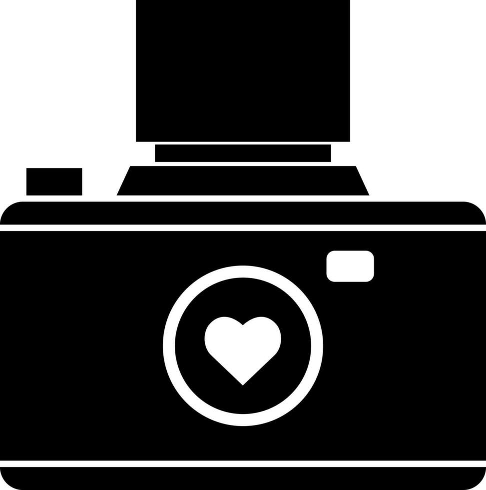 Black and White illustration of digital camera icon. vector