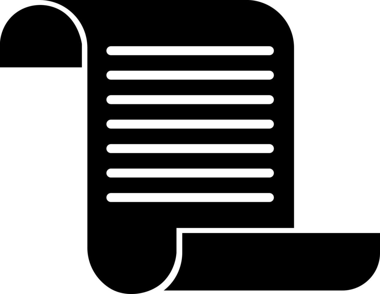 Vector illustration of scroll paper or letter icon.