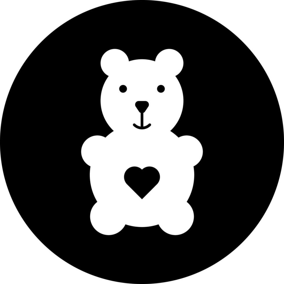 osito de peluche oso icono en negro y blanco color. vector