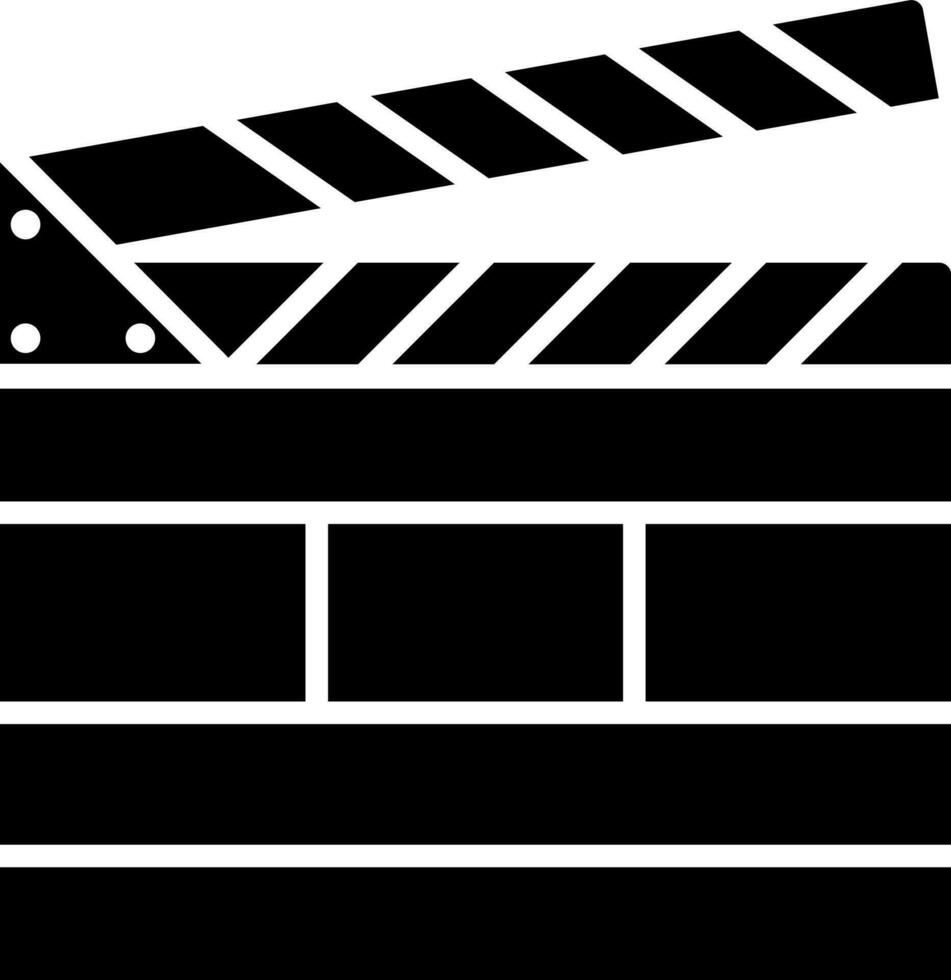 Black and White clapper icon in flat style. vector