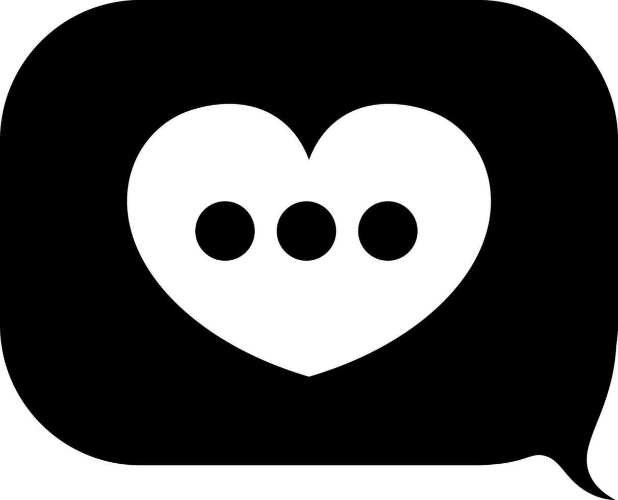 Illustration of love or favorite message glyph icon. vector
