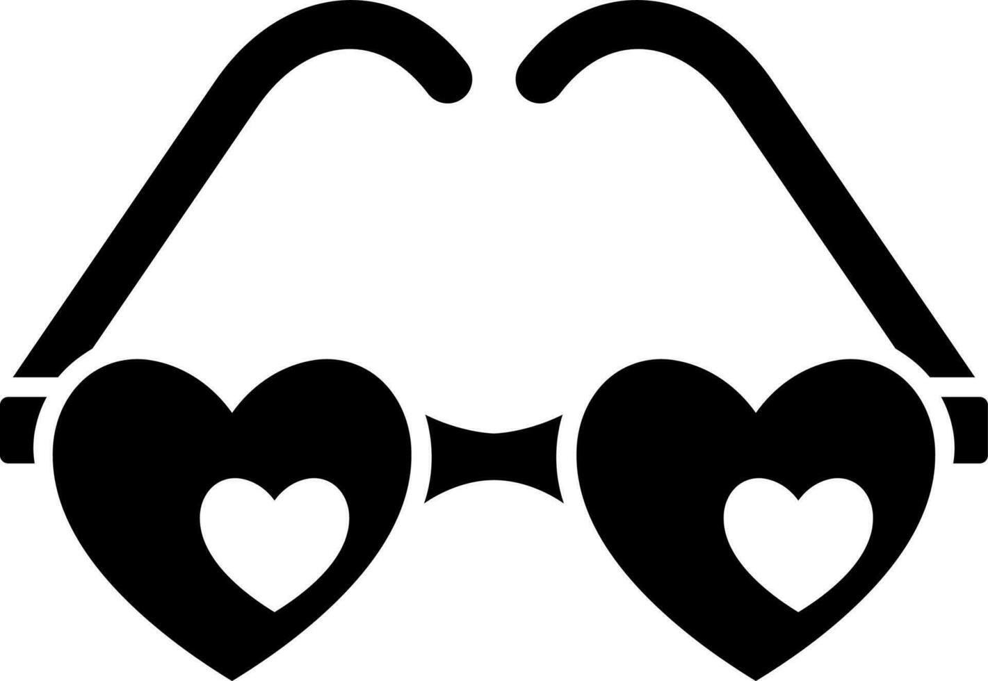 Heart shape eyeglasses icon in Black and White color. vector