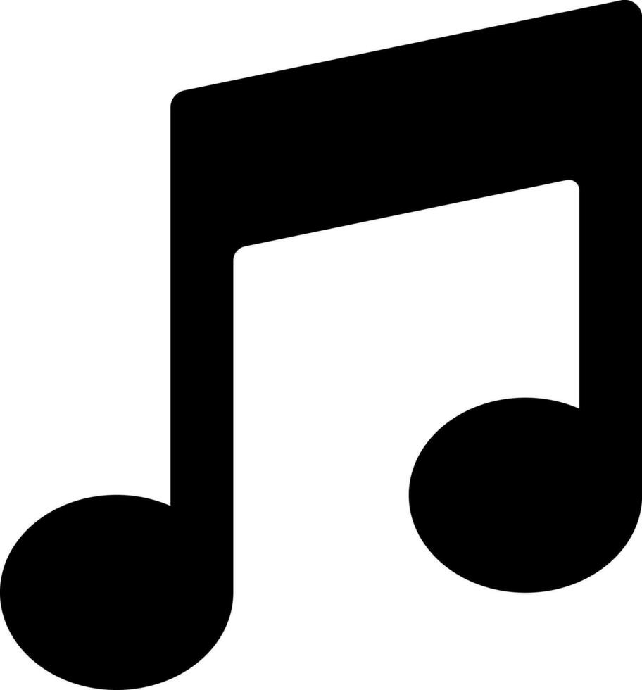 Music note icon in black color. vector