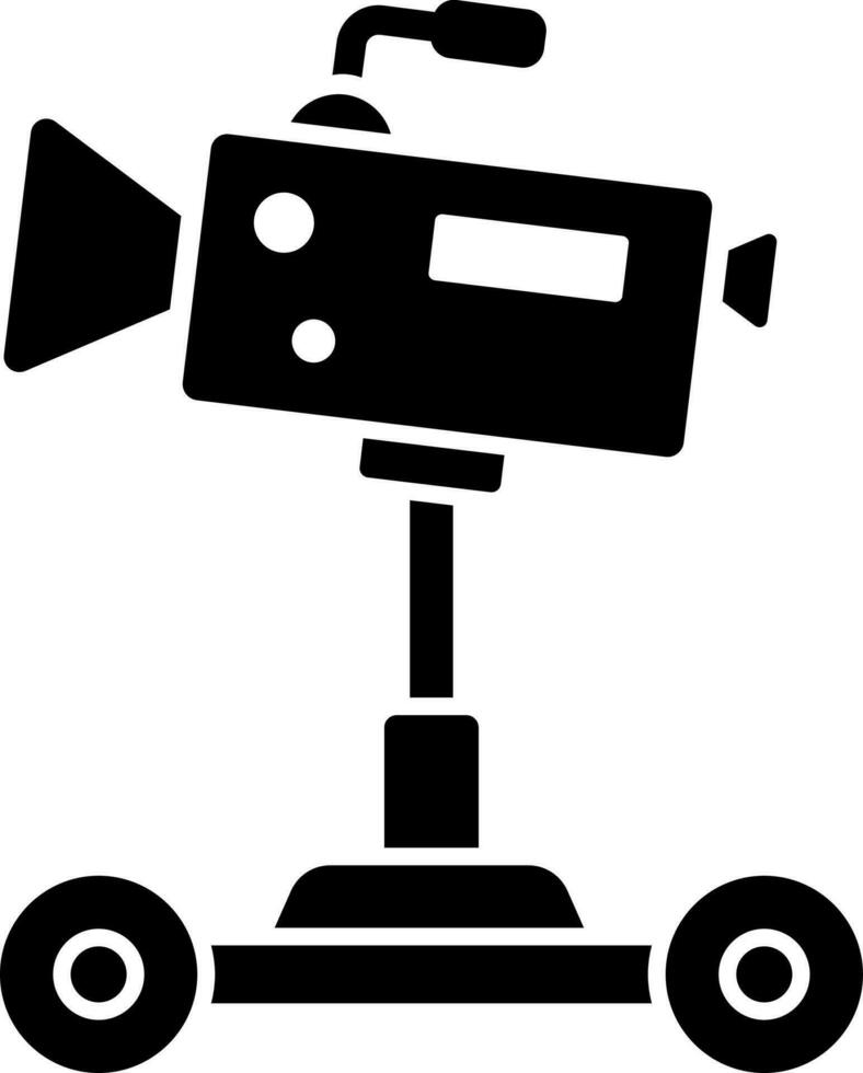 Black and White illustration of camera dolly icon. vector