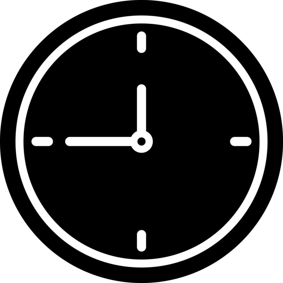 Black and White illustration of clock icon. vector