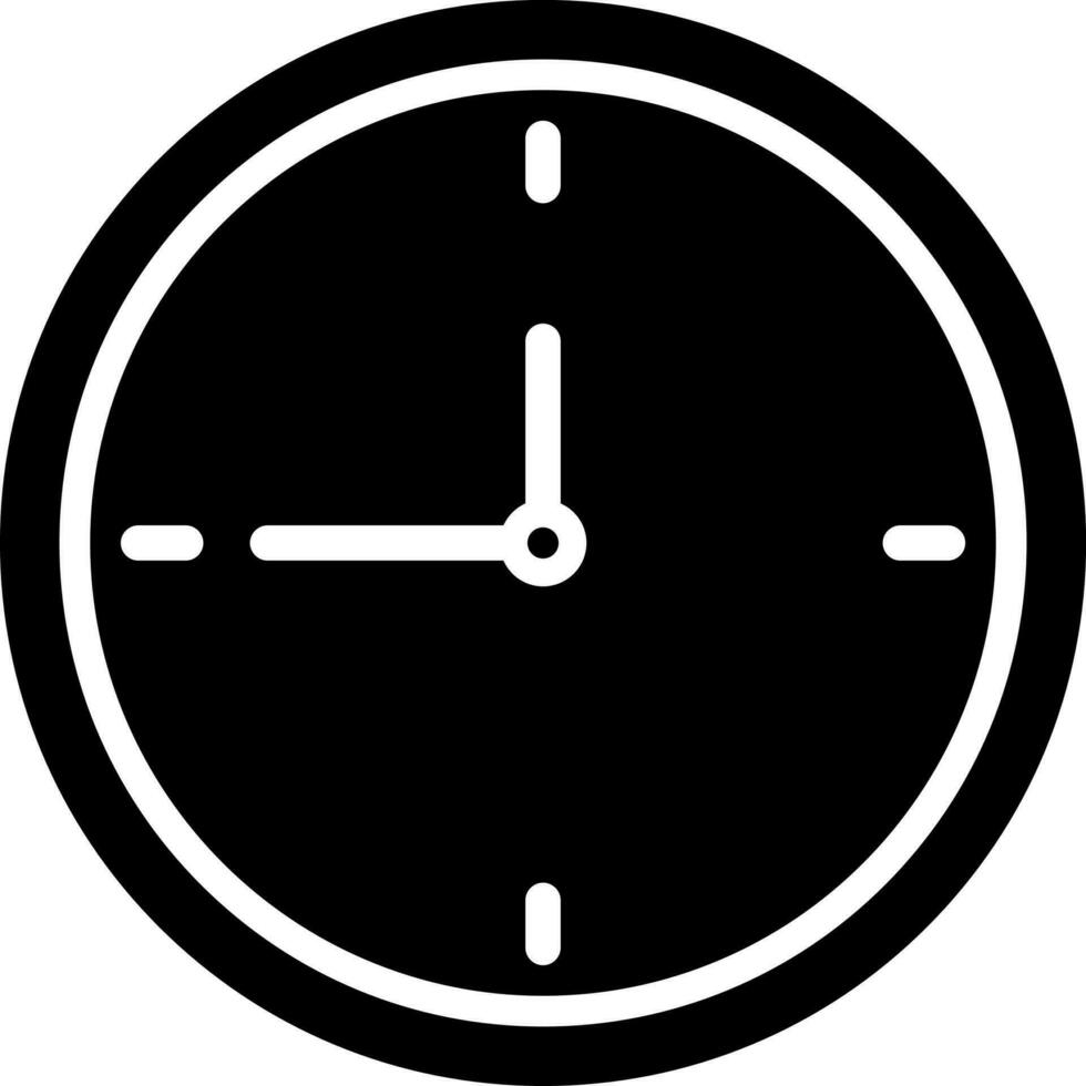 negro y blanco ilustración de reloj icono. vector