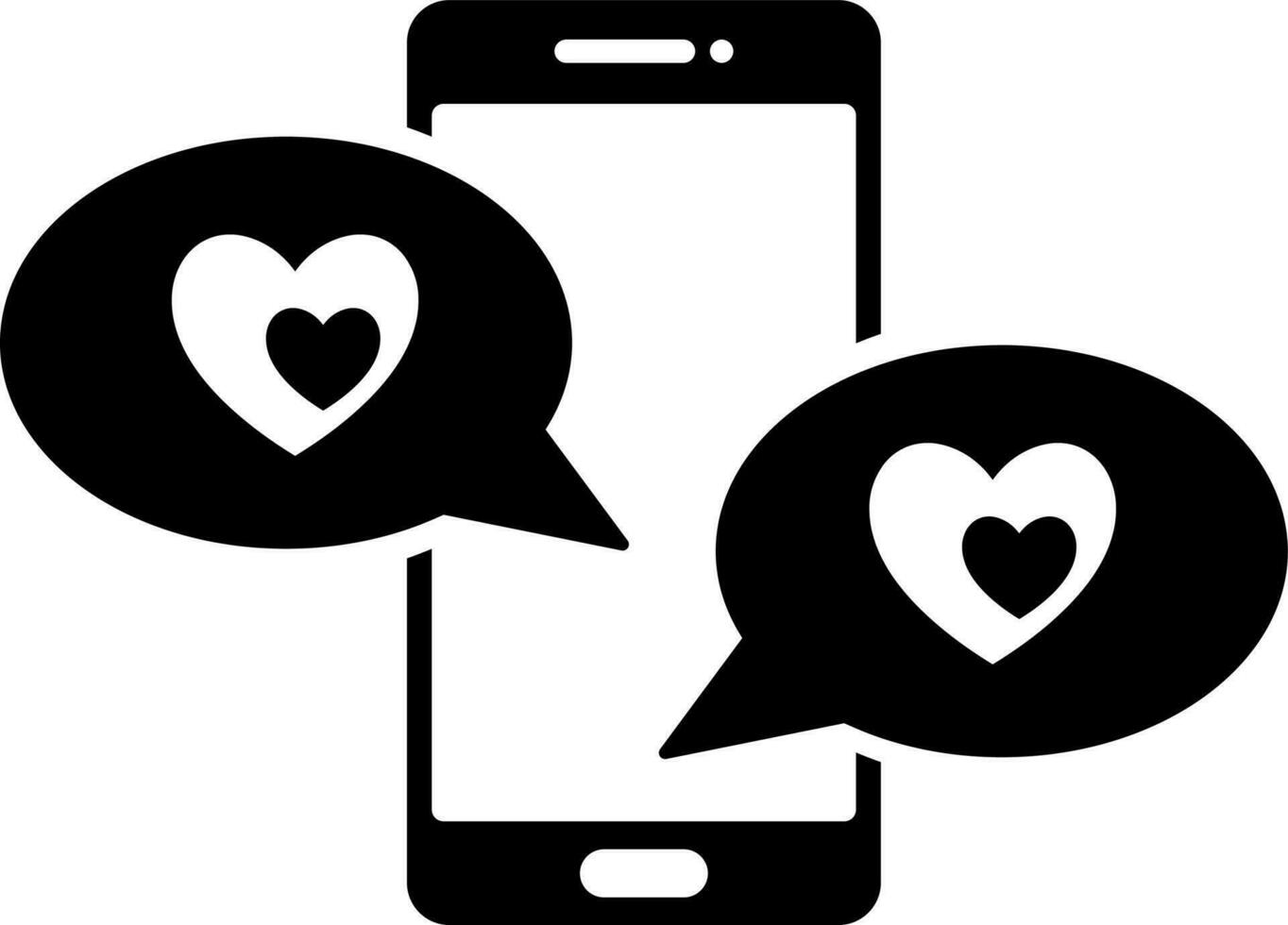 amor mensaje o chateando desde teléfono inteligente icono. vector