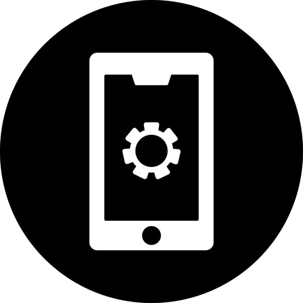 Mobile setting icon in Black and White color. vector