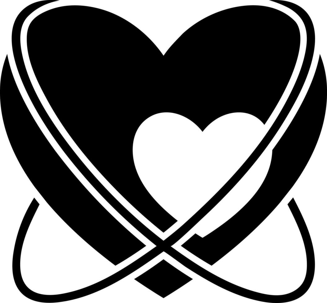 Love or heart glyph icon in flat style. vector