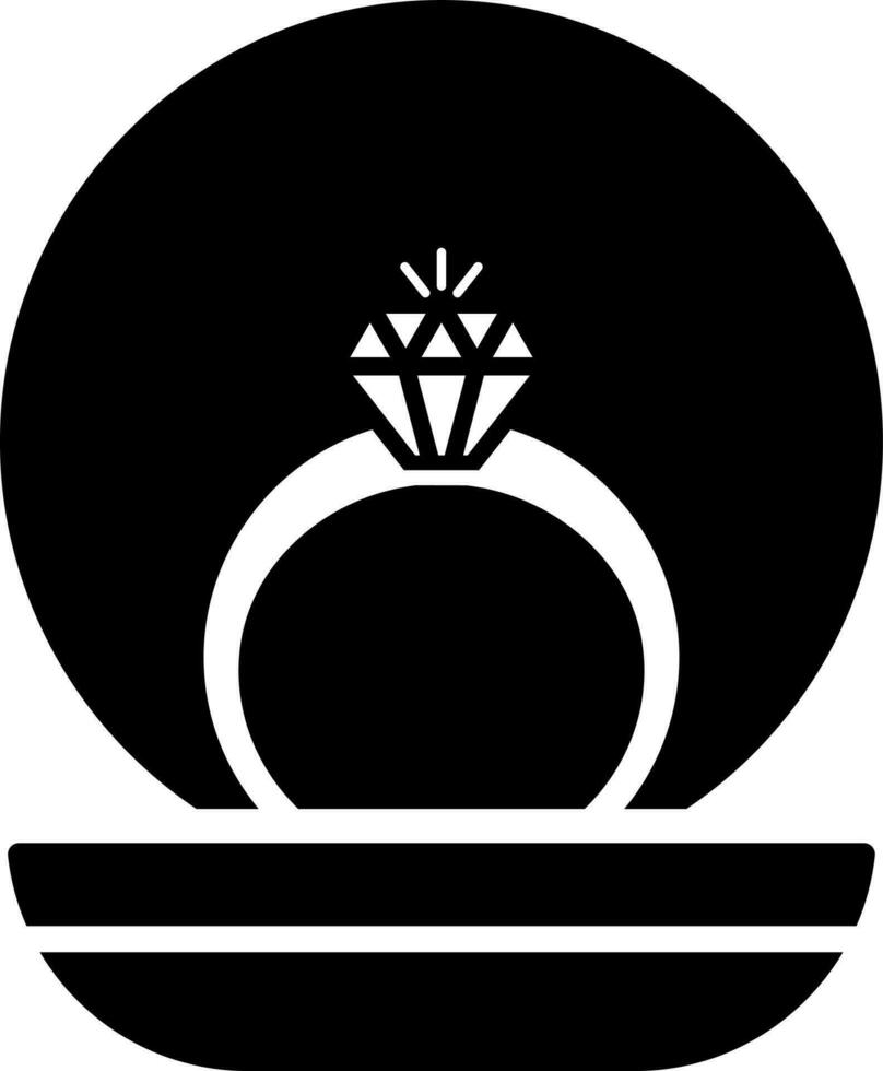 Vector illustration of diamond ring box icon.
