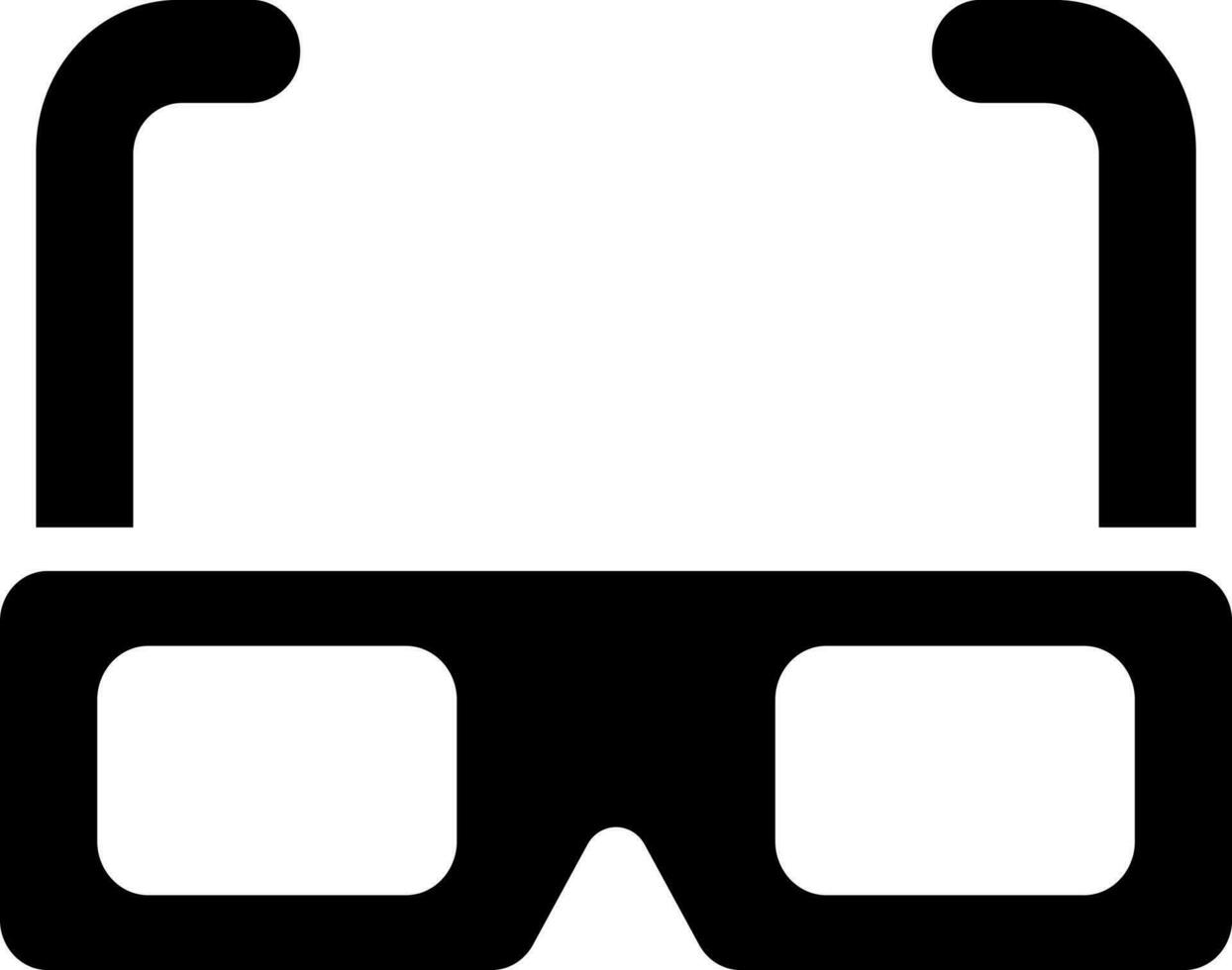 Black and White illustration of eyeglasses icon. vector