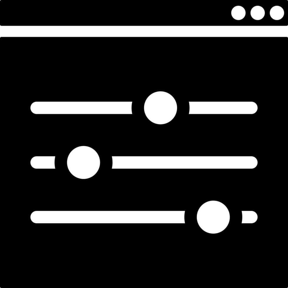 Black and White illustration of digital slider icon. vector