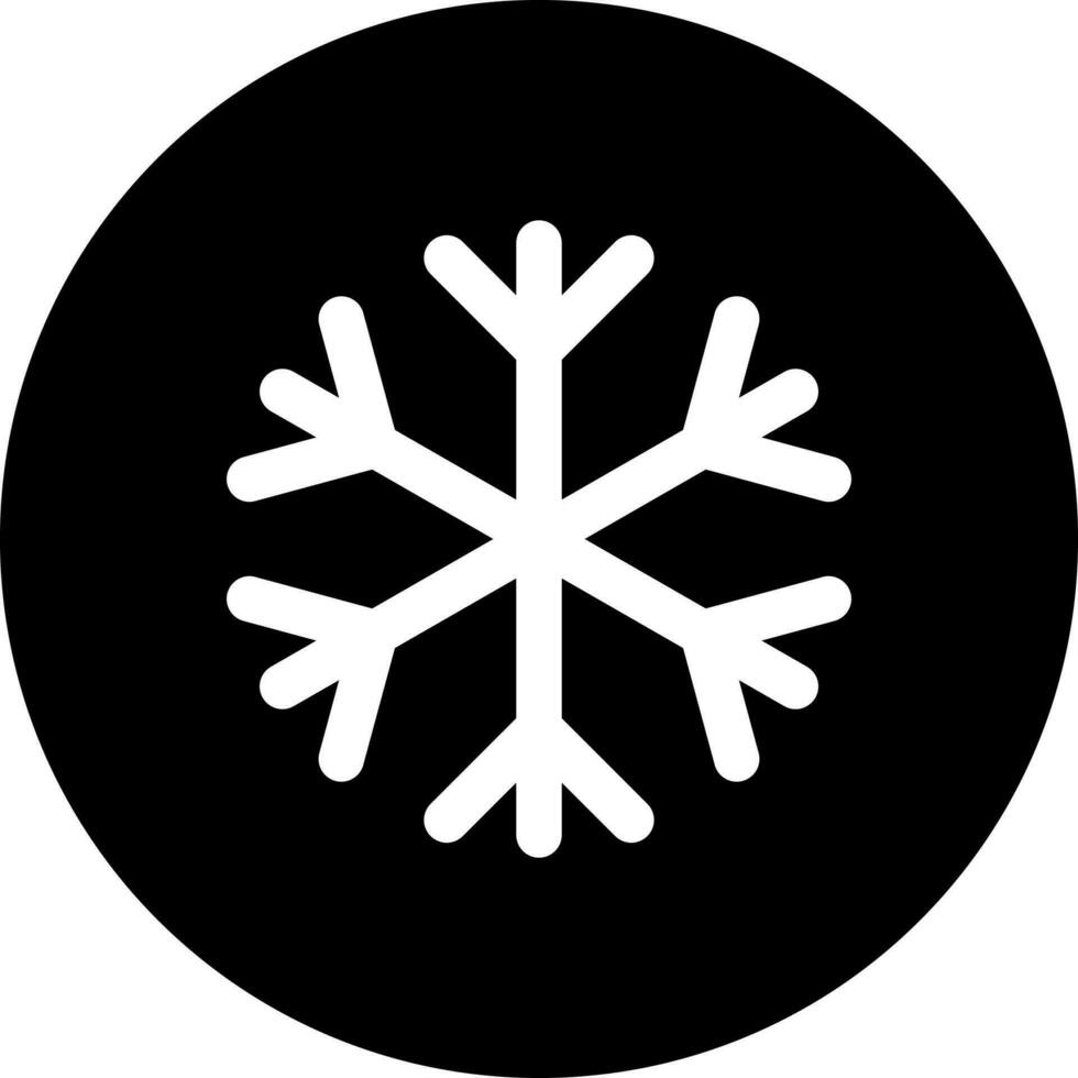 Snowflake icon in Black and White color. vector