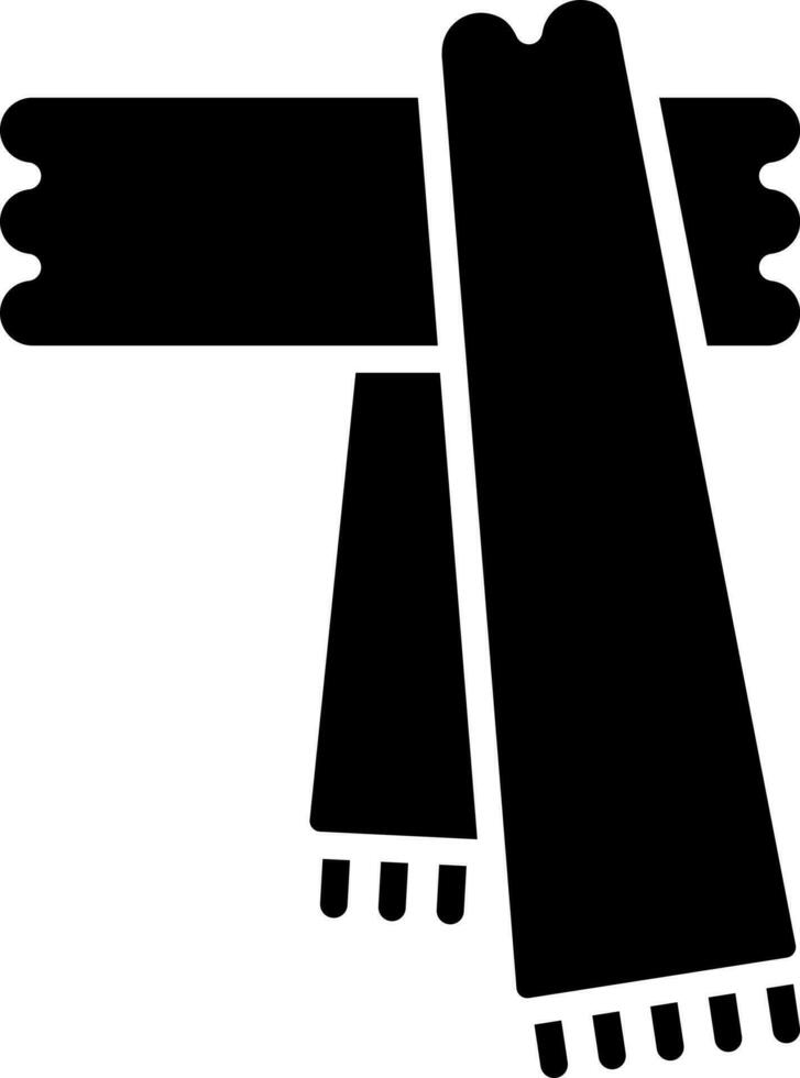 Black and White scarf icon in flat style. vector