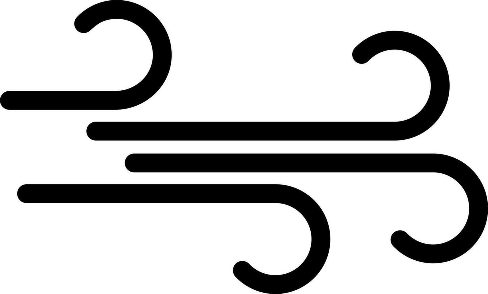 Wind or airflow glyph icon or symbol. vector