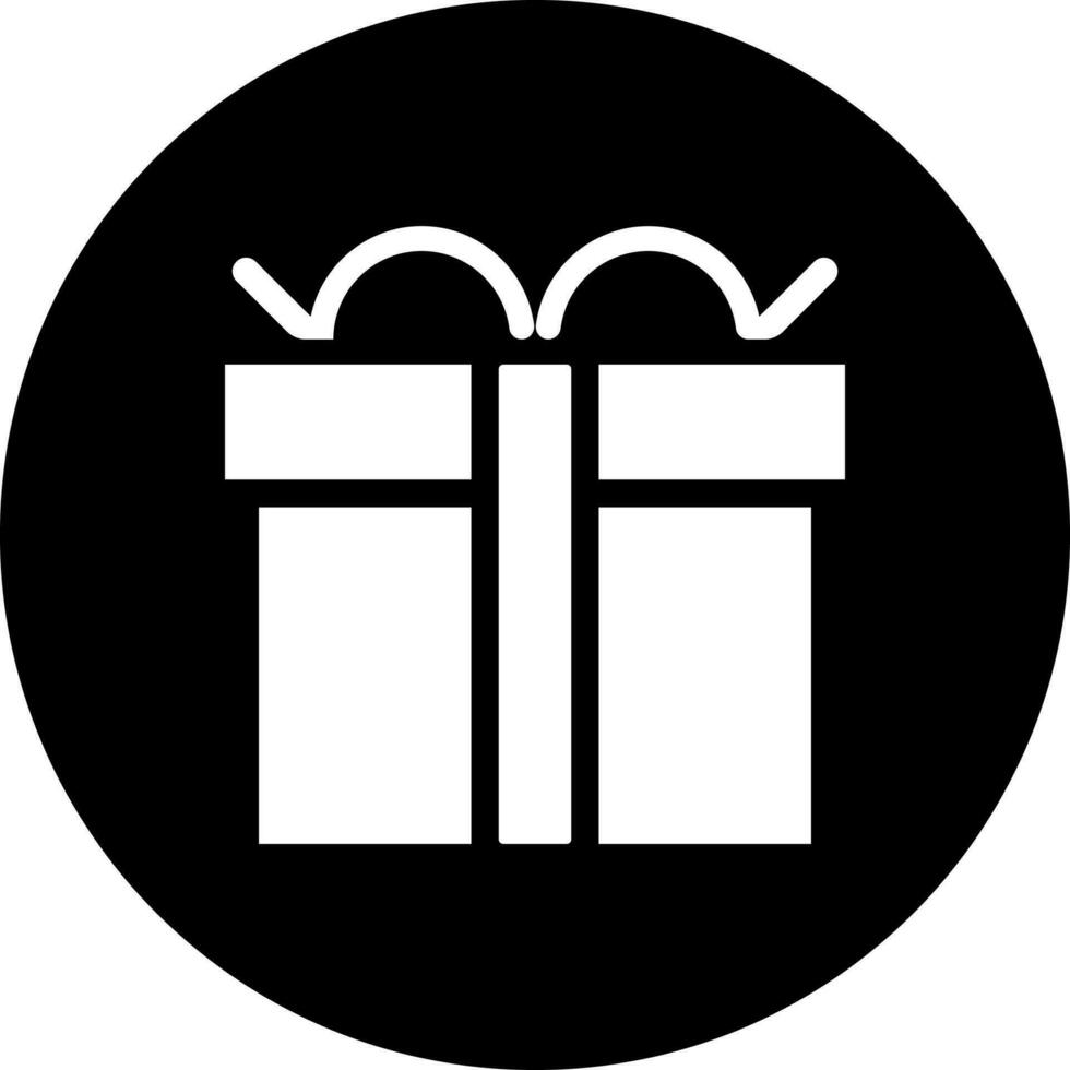 Illustration of gift box glyph icon. vector