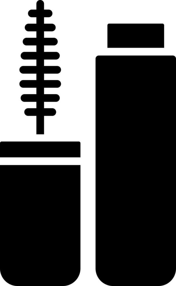 Black and White mascara icon in flat style. vector