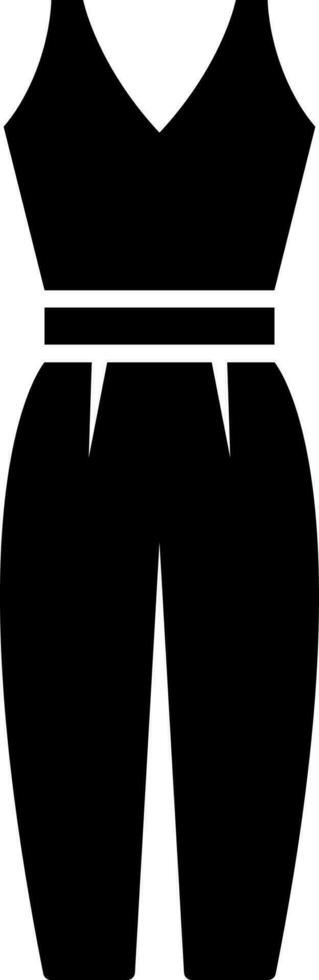 Sleeveless top and long pant glyph icon. vector