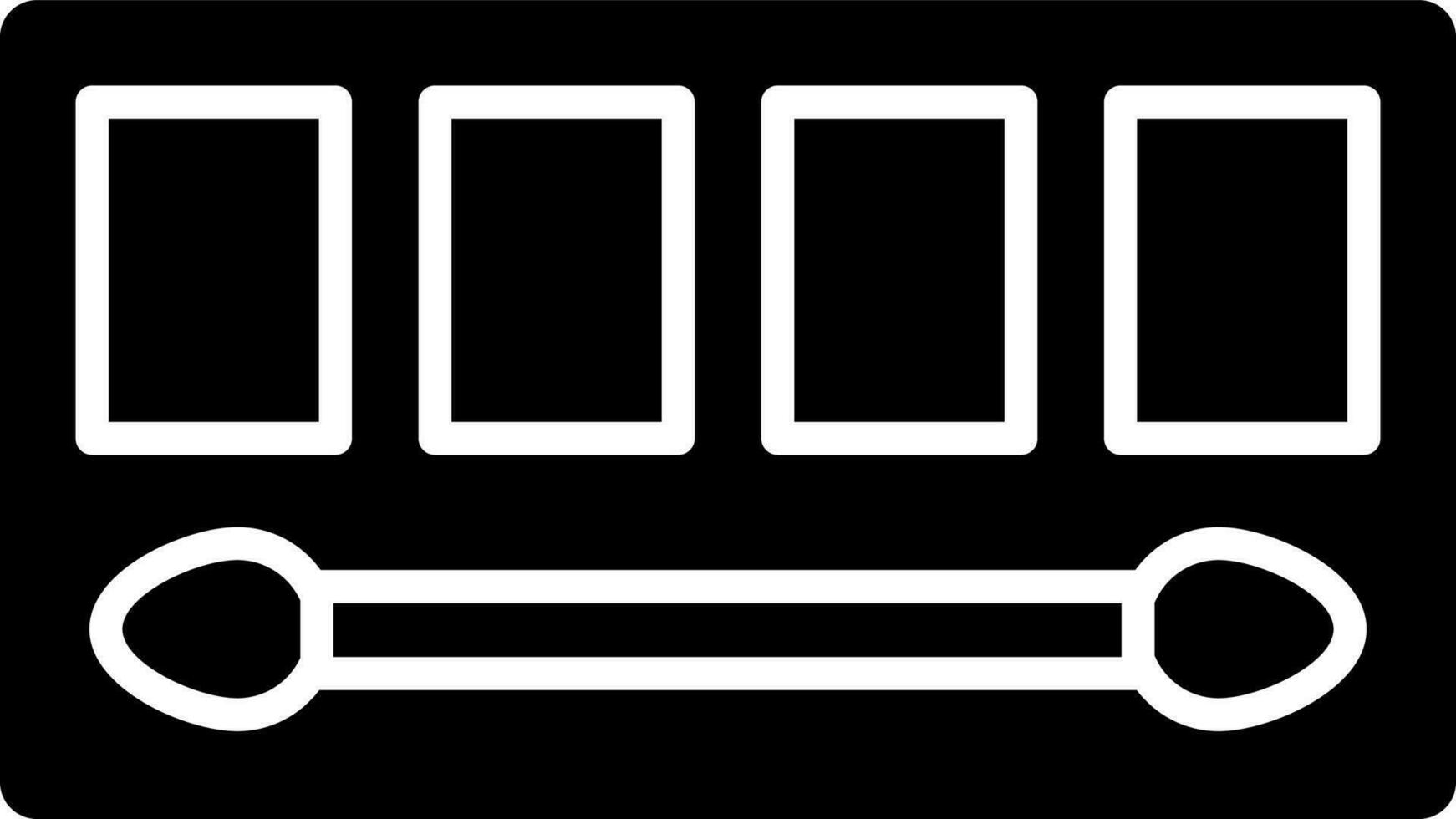 Makeup palette icon in Black and White color. vector
