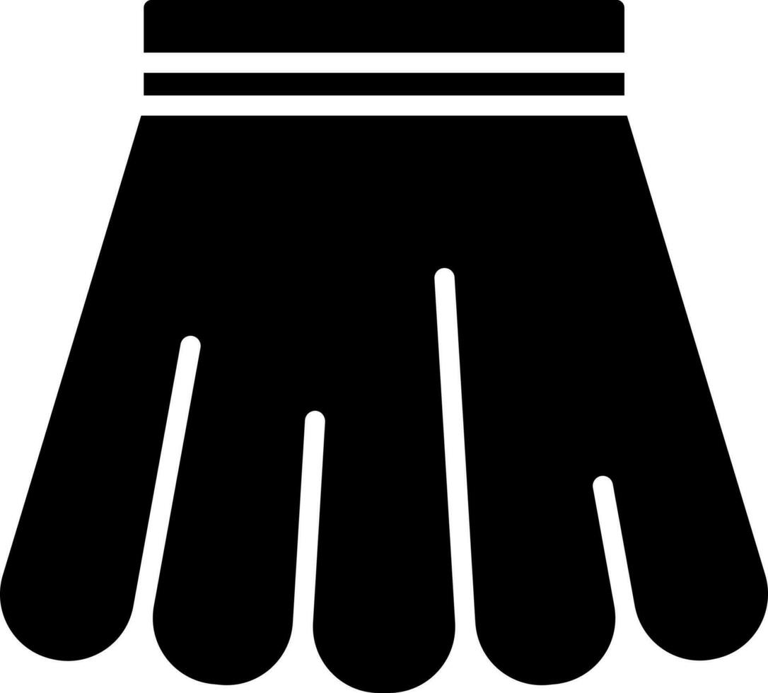 Black and White skirt icon in flat style. vector