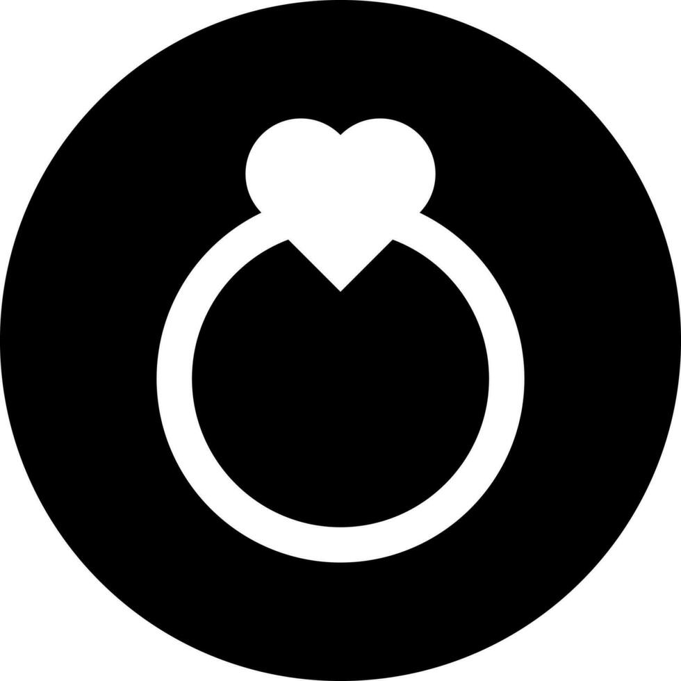 Heart ring glyph icon in flat style. vector