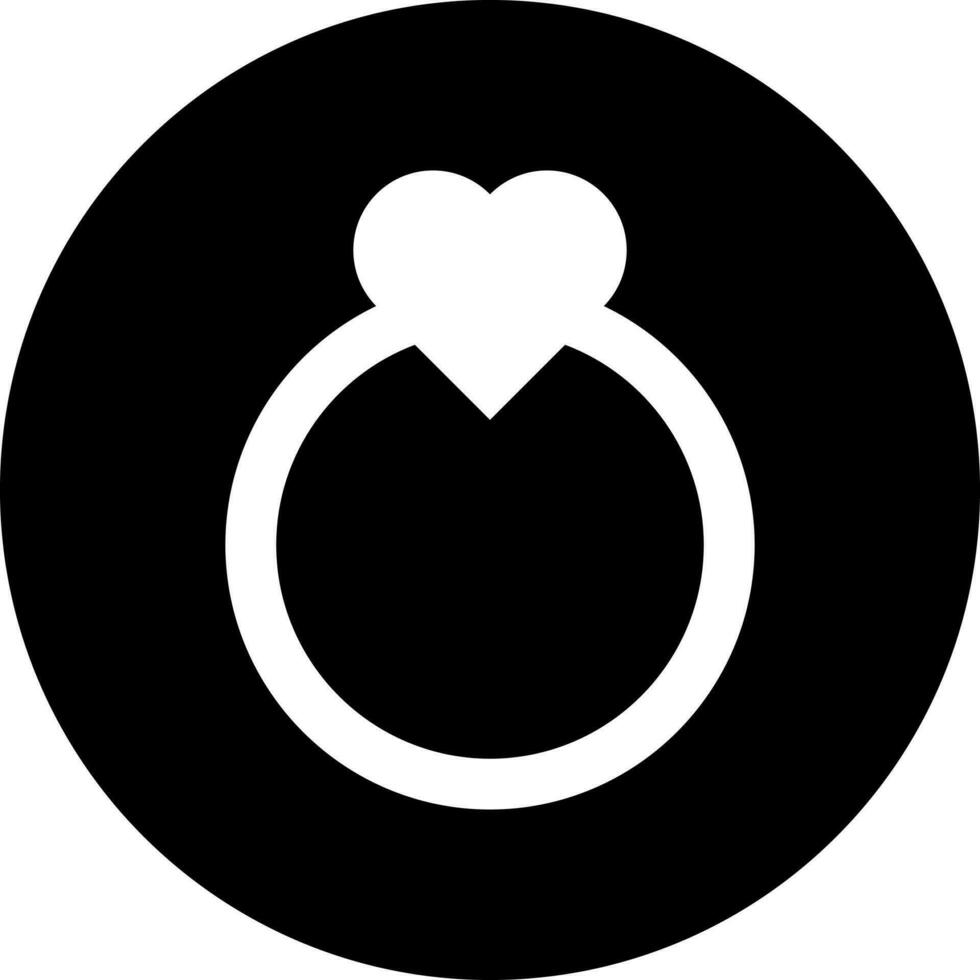 corazón anillo glifo icono en plano estilo. vector