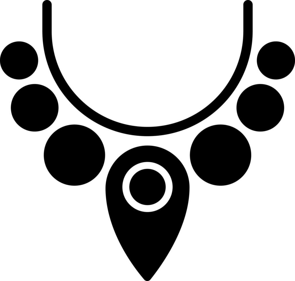 Glyph necklace icon or symbol. vector