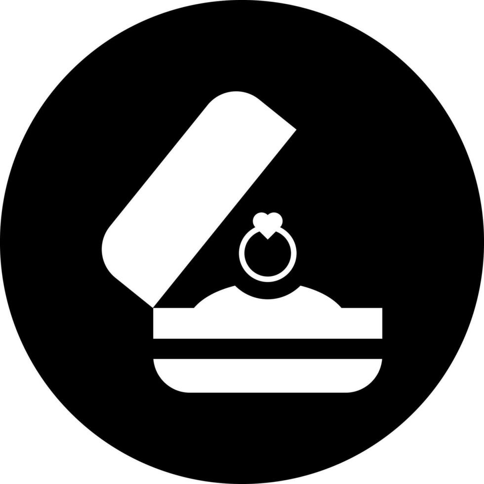 Black and White illustration of ring box icon. vector