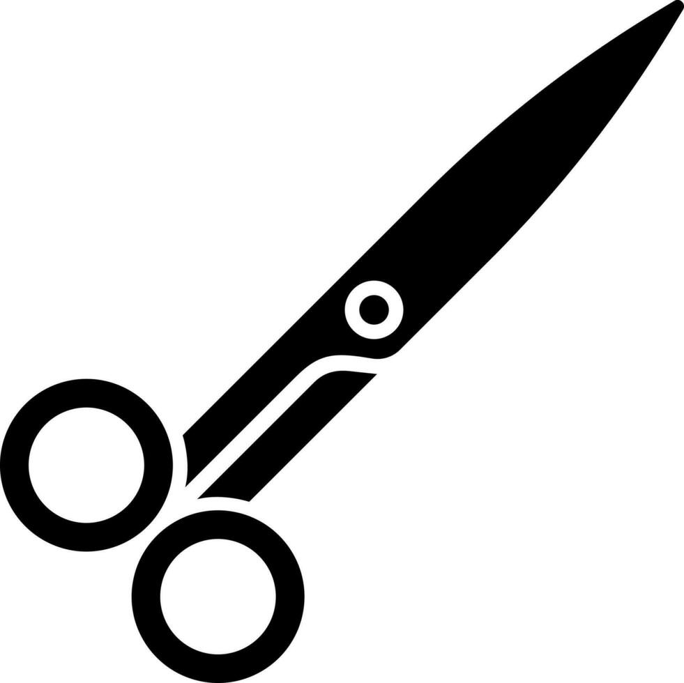 Scissors glyph icon in flat style. vector