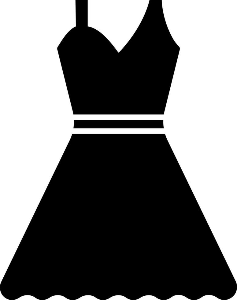 Sleeveless dress icon in Black and White color. vector