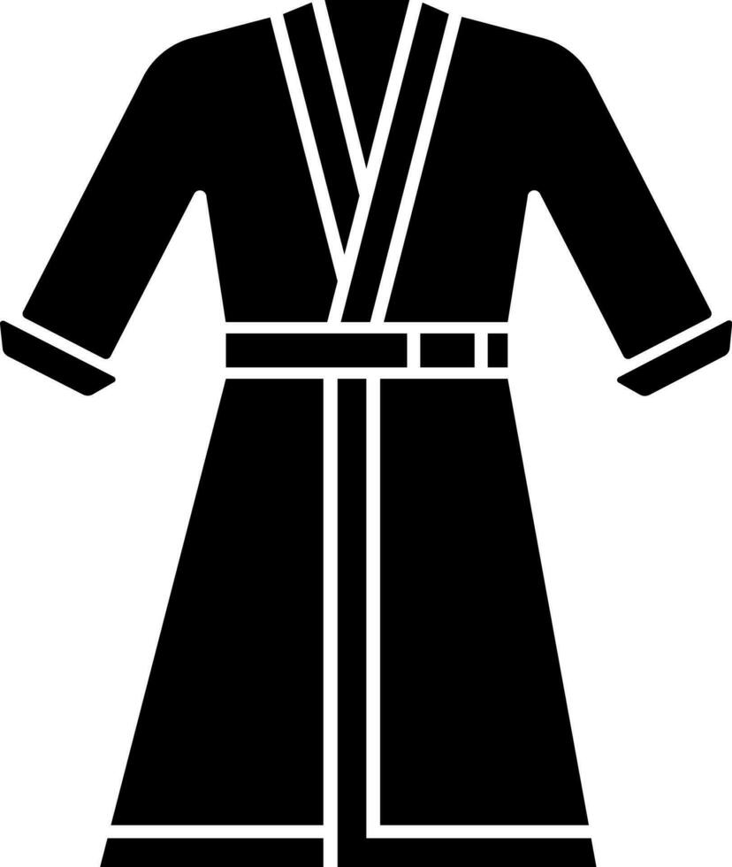Black and White illustration of bathrobe icon. vector