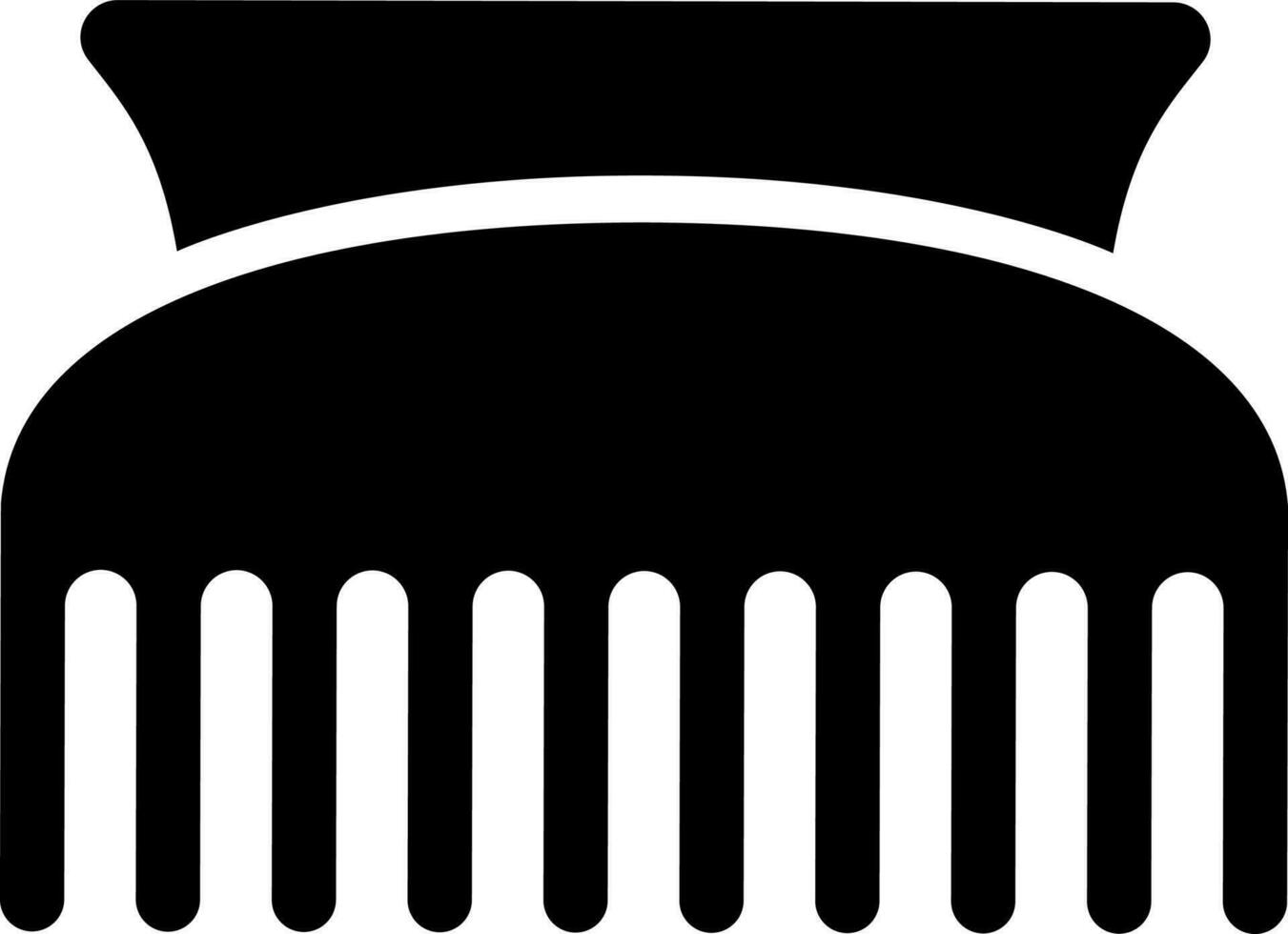 Black and White illustration of comb icon. vector