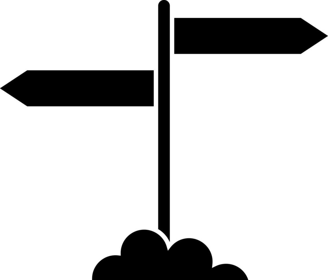 Sign board in black color. Glyph icon or symbol. vector