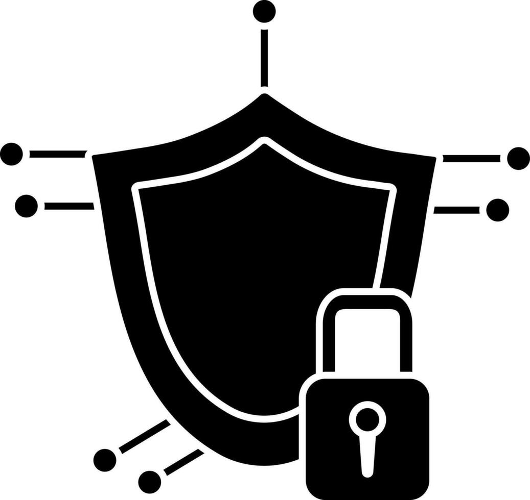 Encrypted glyph icon or symbol. vector