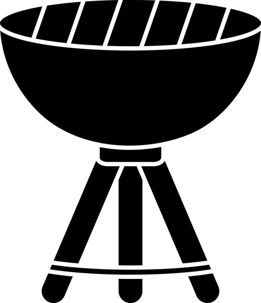 Illustration of barbecue in Black and White color. Glyph icon or symbol. vector