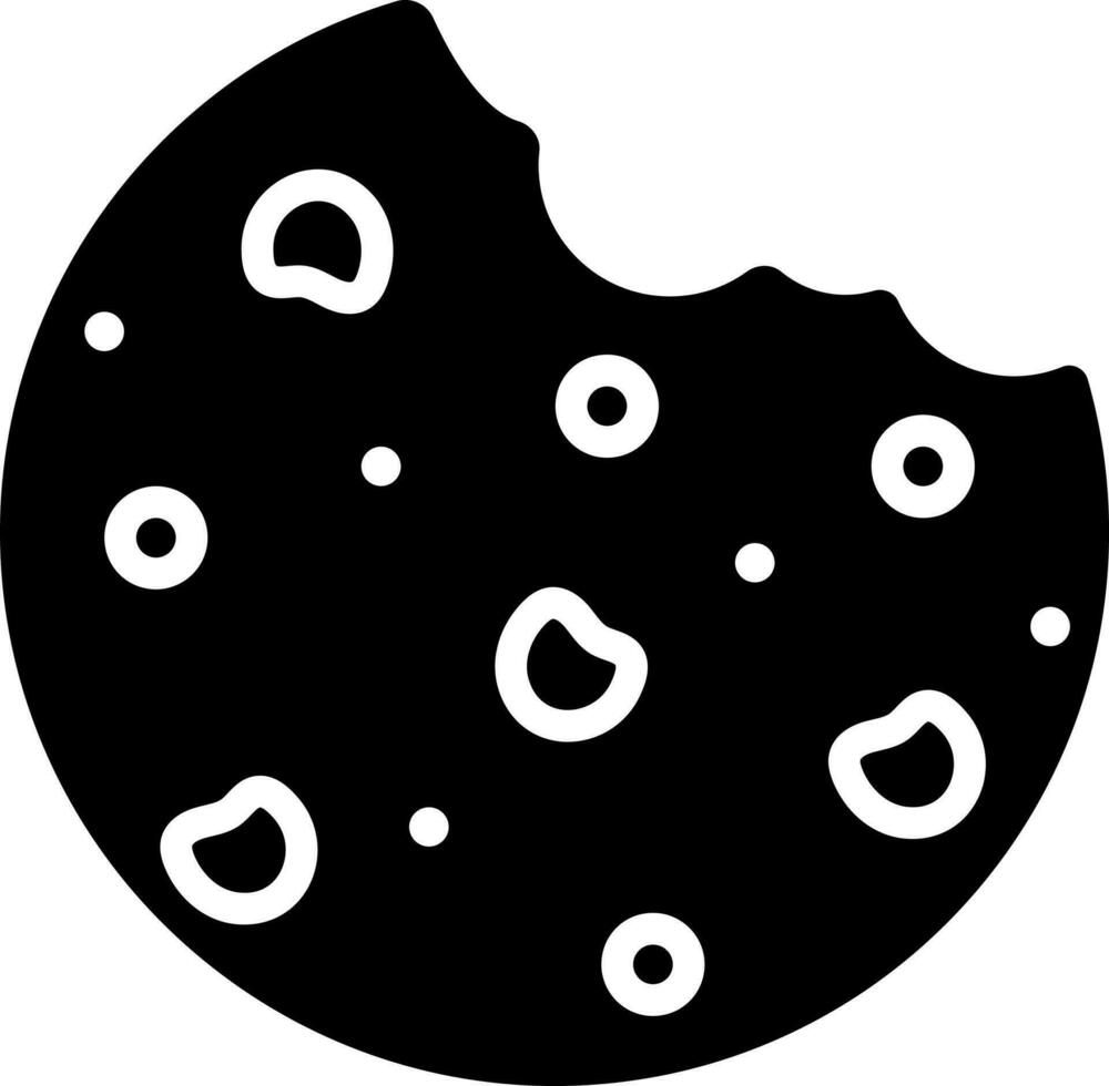 Black and White cookies icon in flat style. vector