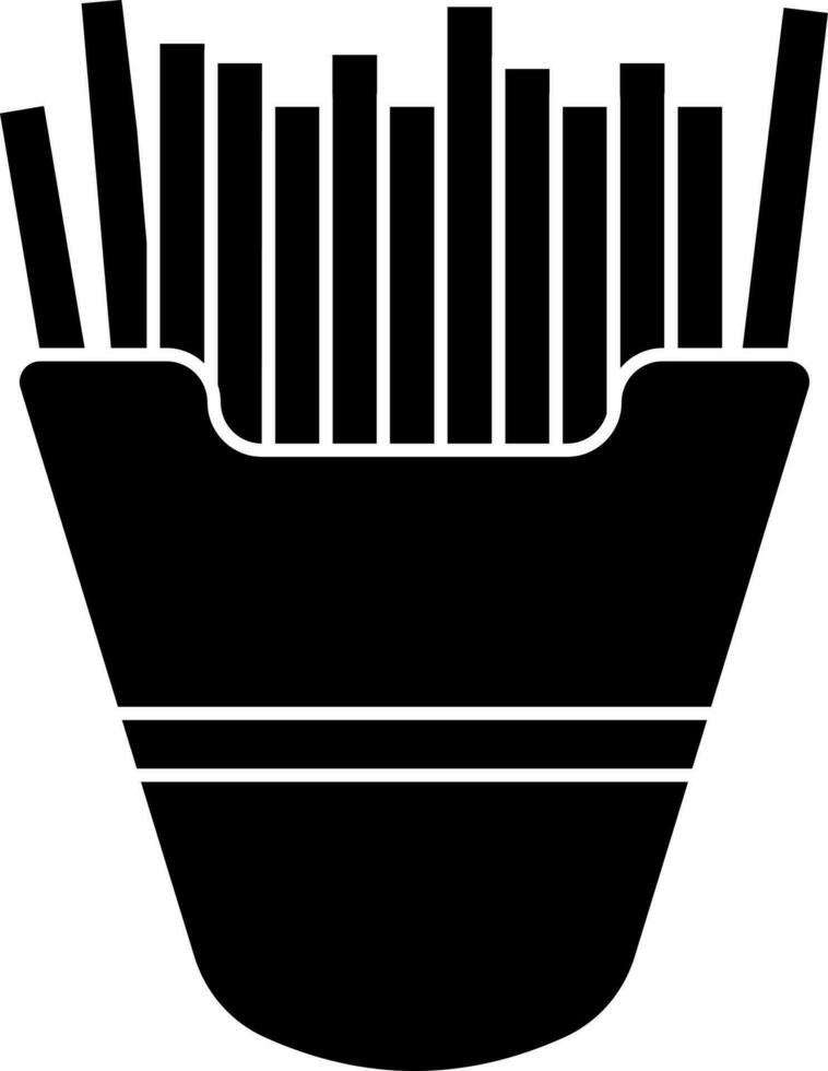 French fries icon in Black and White color. vector