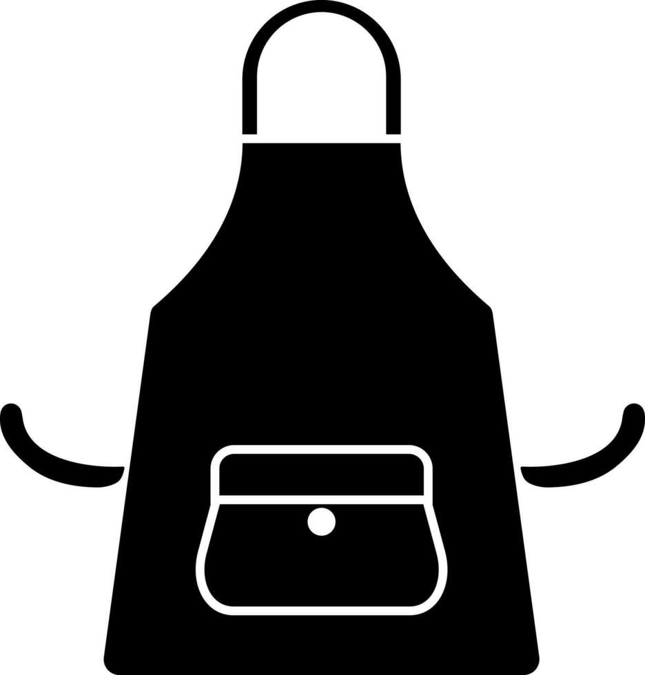 Black and White apron icon in flat style. vector