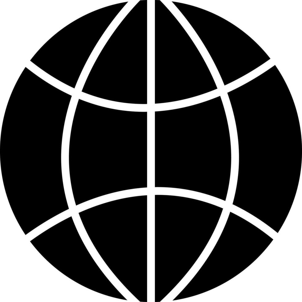 Black and White ball icon in flat style. vector