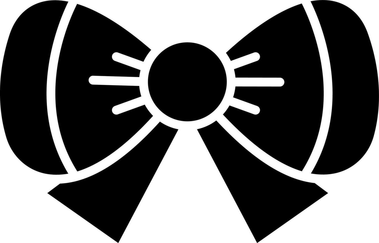 Bow barrette icon in Black and White color. vector