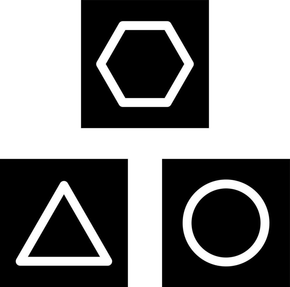 Flat style geometric shapes icon. vector