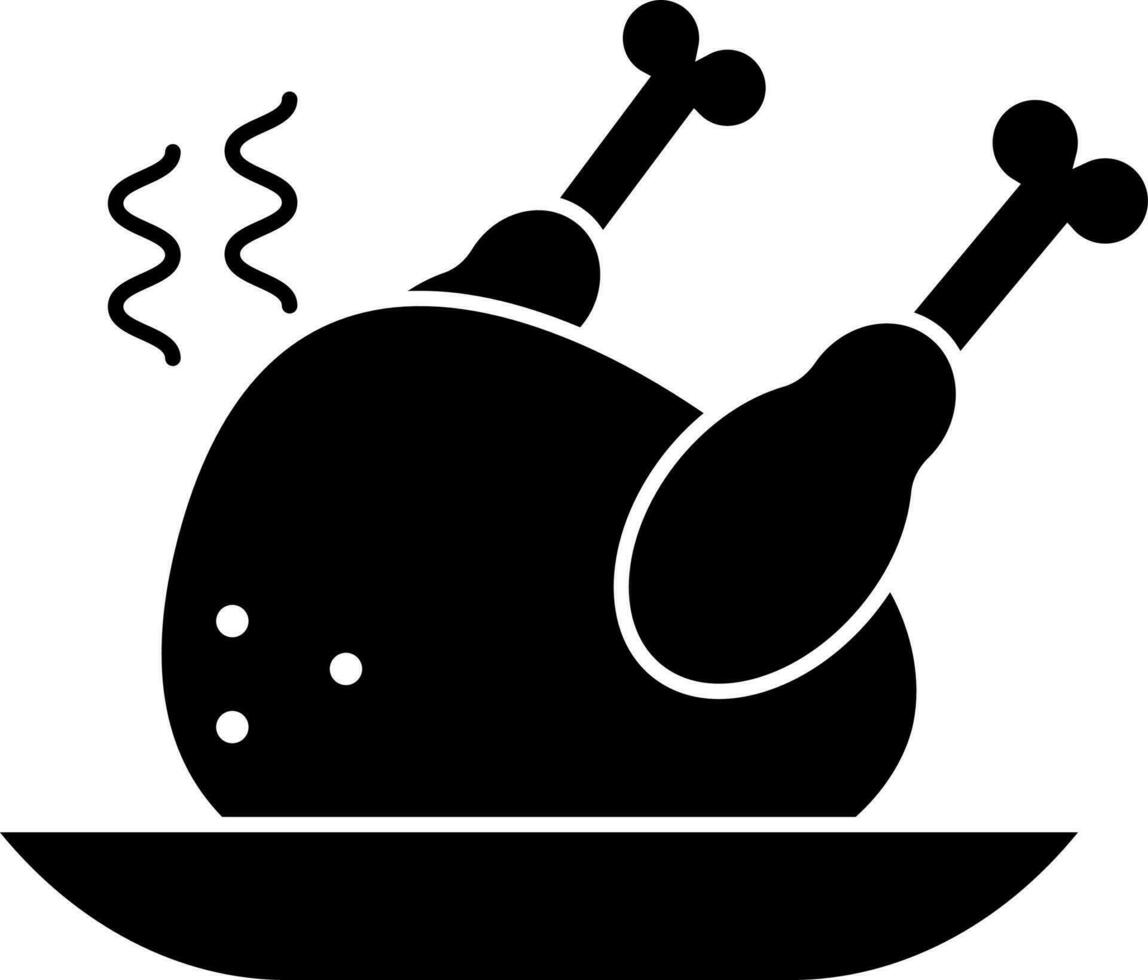 Roasted chicken icon or symbol. vector