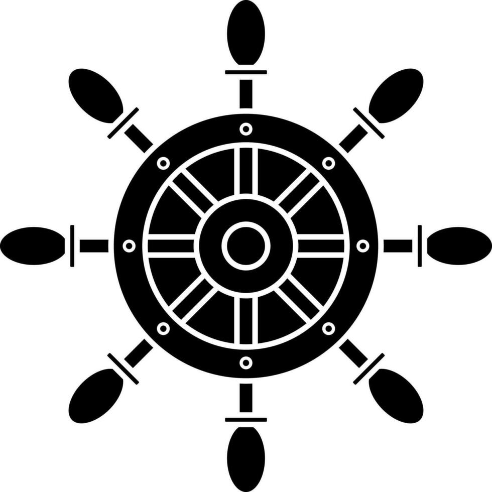 Helm icon or symbol in Black and White color. vector
