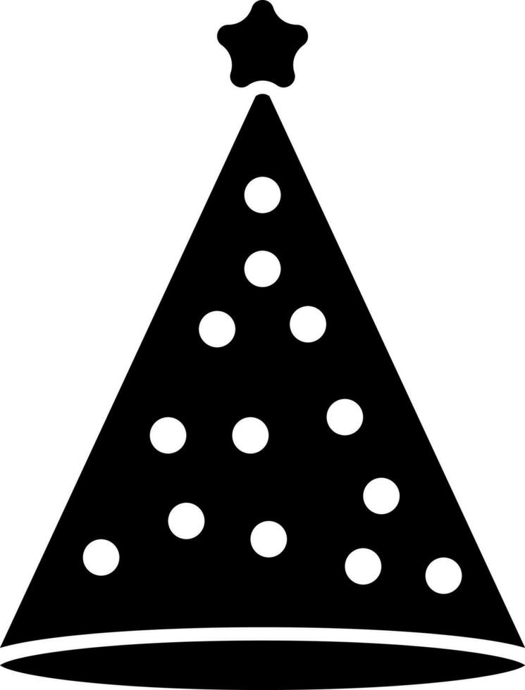 Black and White party hat icon in flat style. vector