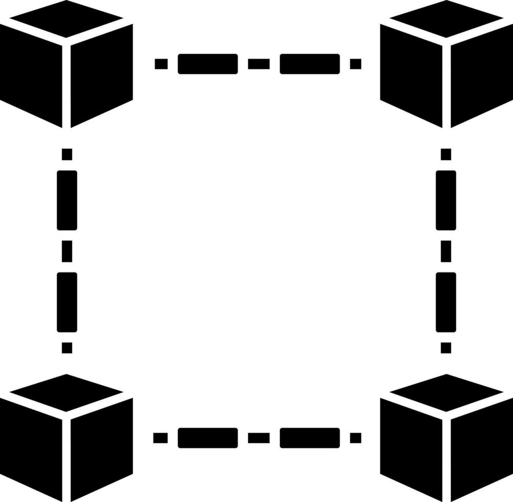 Black and White blockchain icon or symbol. vector