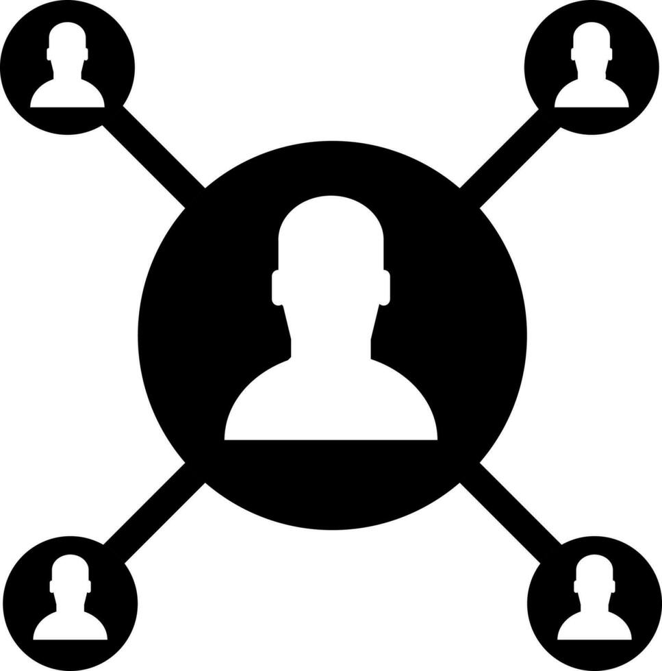 User connection icon in flat style. vector