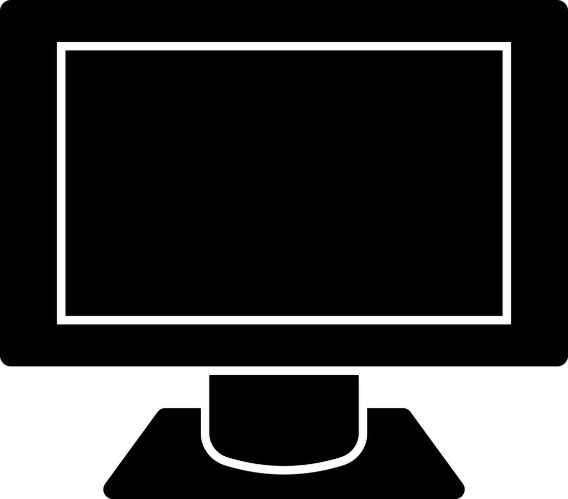 aislado escritorio icono en negro y blanco color. vector