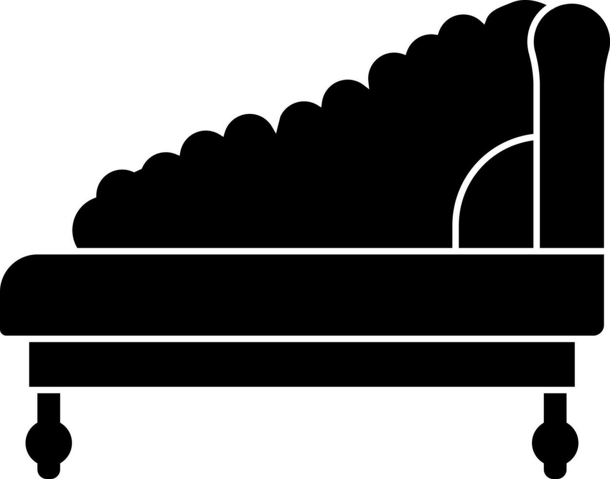 Flat style sofa icon in Black and White color. vector