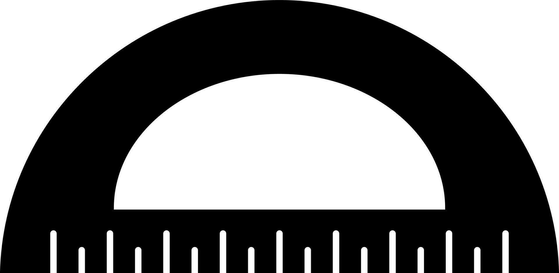 Protractor ruler icon in Black and White color. vector