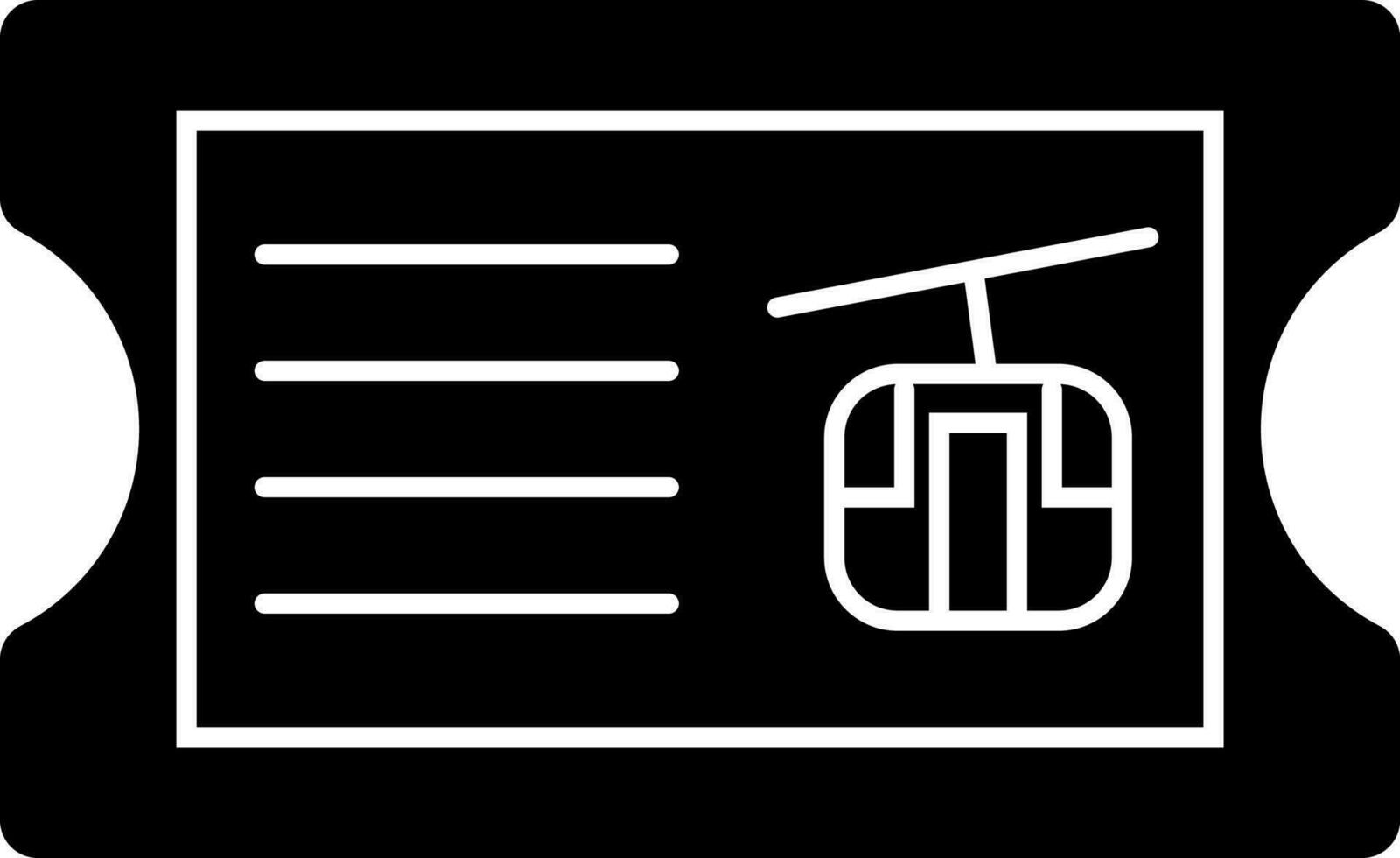 Cable car ticket icon in flat style. vector